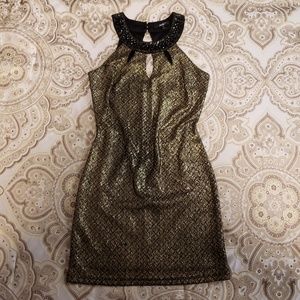 Sparkly Gold Mini Dress